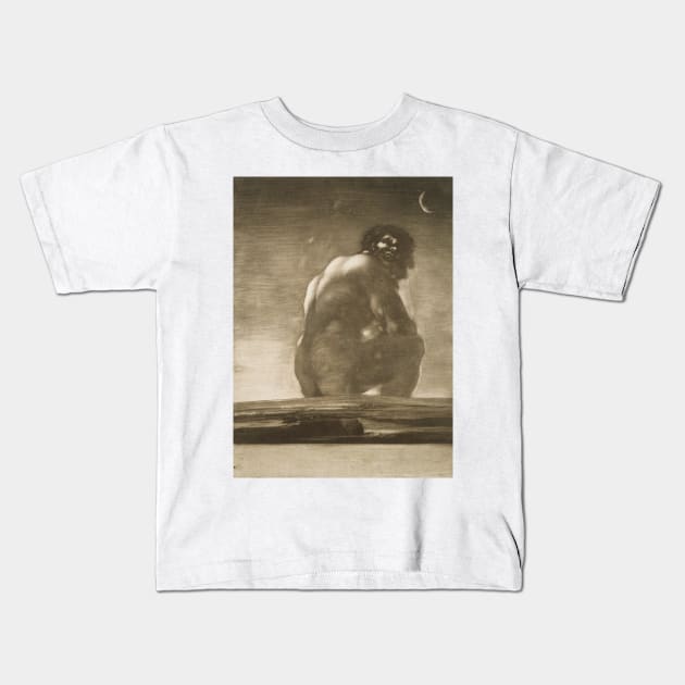 Seated Giant by Francisco Goya Kids T-Shirt by Classic Art Stall